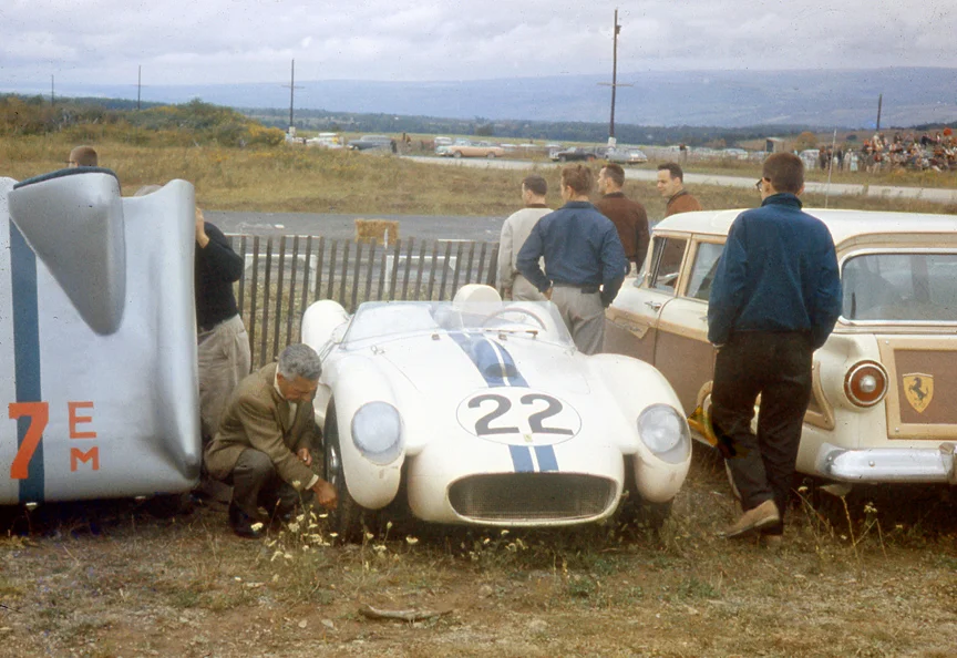 The Reeds Race Rads 250TR in the paddock. BARC founder Joe Tierno in the blue jacket is there to supervise.
