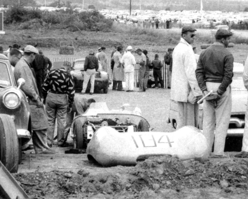 John Soch’s Lotus body is off while he works to get the car ready. What he did worked as the car was 4th overall and 2nd in GM.