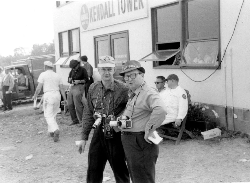 Spankey Smith gives one of his boys a glance standing in front or what was a very up-to-date race tower.