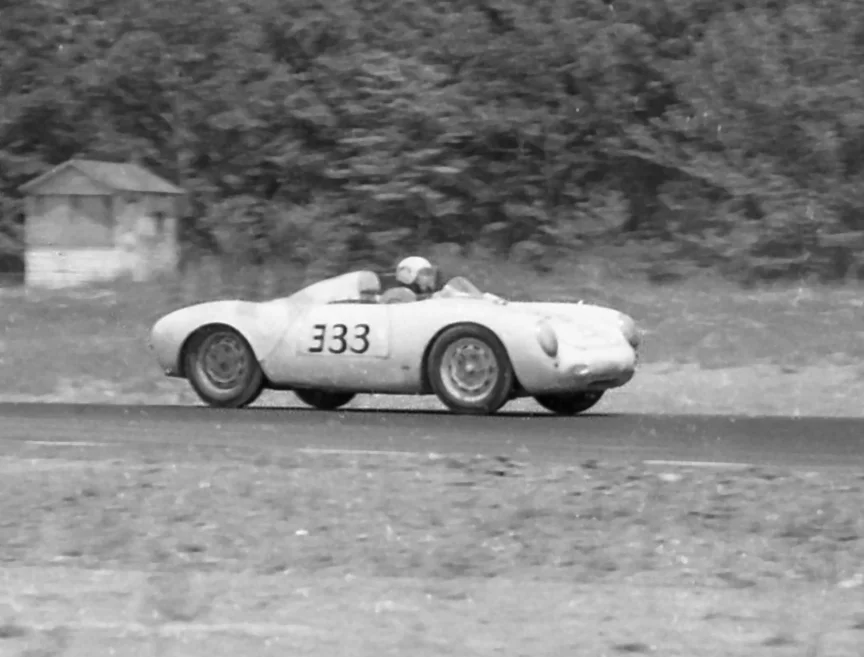 Nest Davis in his Porsche 550RS was 3rd overall. Newt is best known as the proprietor of Lime Rock Lodge which was a legendary drinking spot next to the Connecticut track.