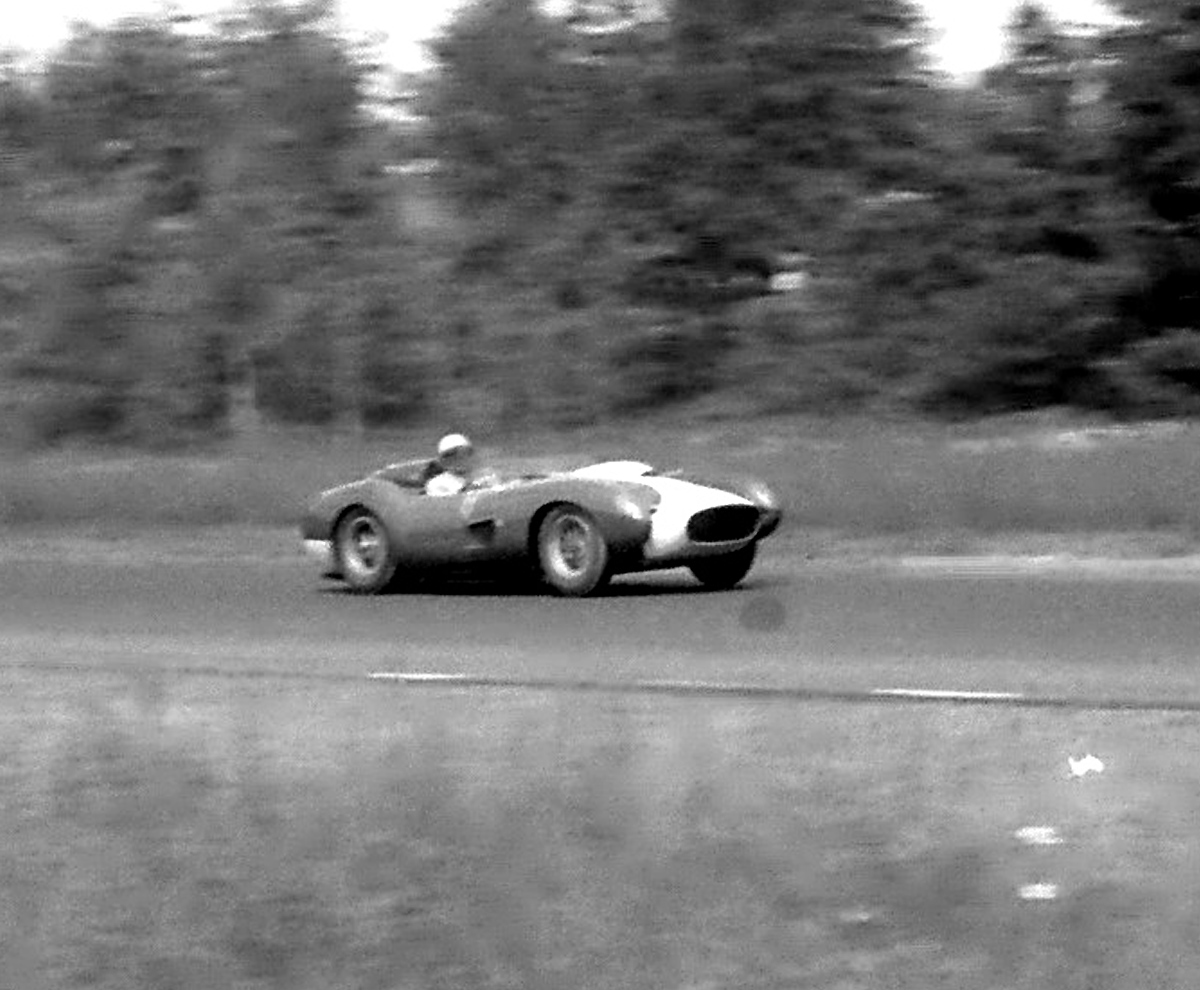 Martin’s Ferrari on the long front straight. This part of the track is unchanged from the original.