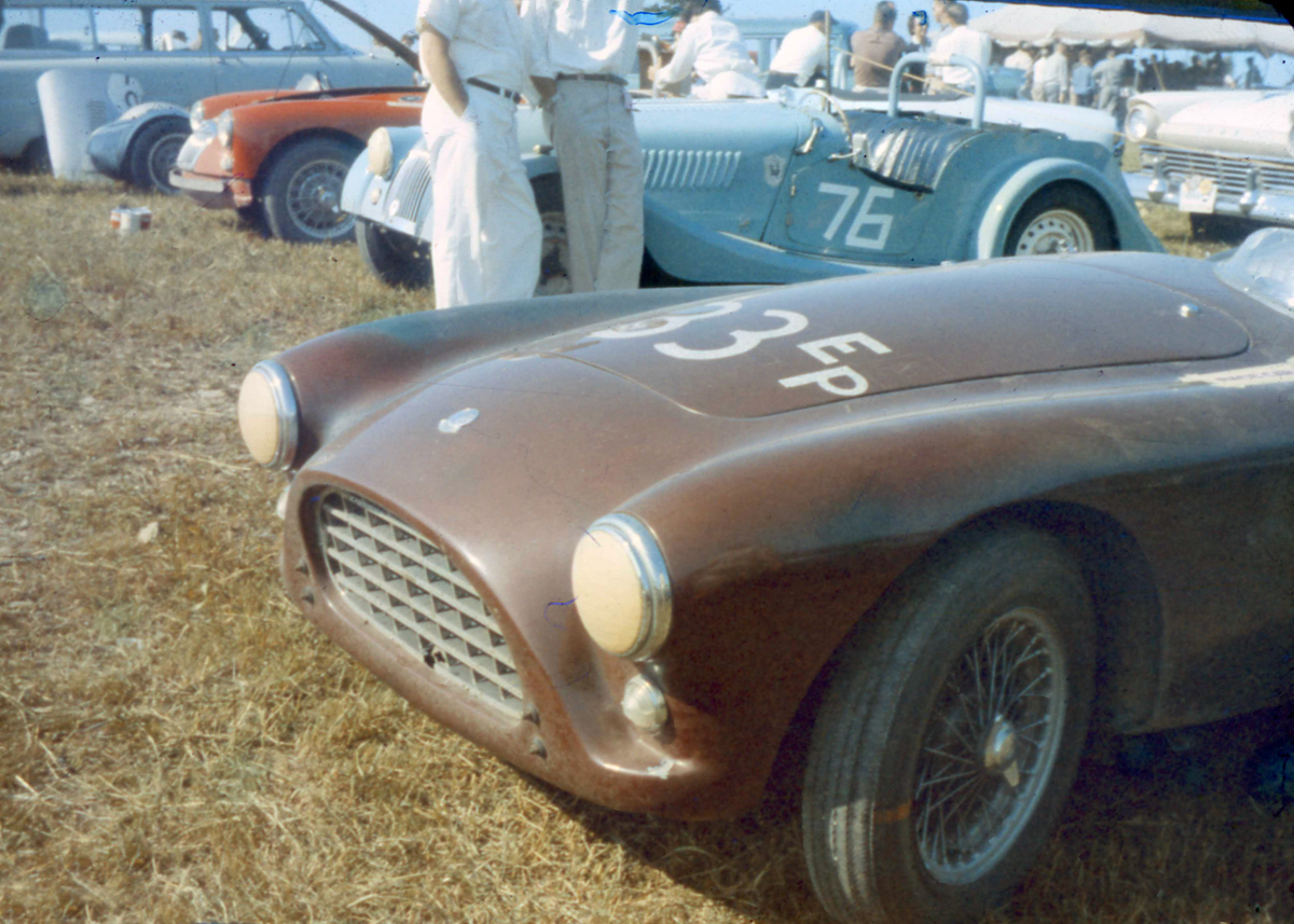 The odd brown AC Bristol of Edmund Hamburger. As kids in the 50’s we had to take a photo of a car belonging to a Hamburger. He was quick enough to finish 6th. W. T. Bosworth’s Morgan #76 sits behind.