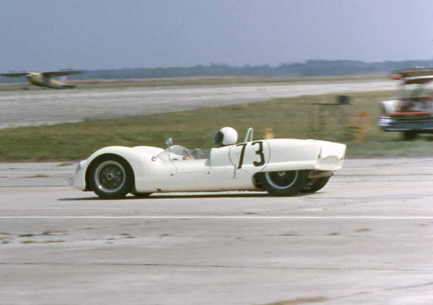 Out on the track, the Elva Mk VI was the first rear/mid engined small sports racer and dominated until Colin Chapman finally caught up with his Lotus 23.
