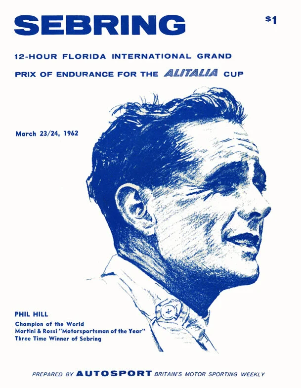 The 62 Program featured America’s World Champion Phil Hill on the cover.