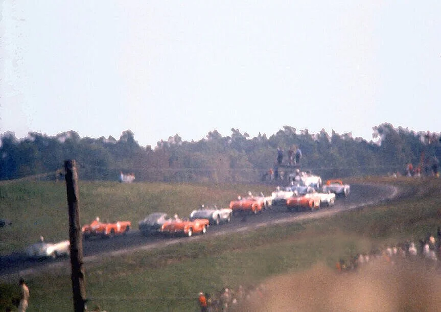The start of the Glen Trophy race for D and B production. This is no pace lap, this is from a standing start.