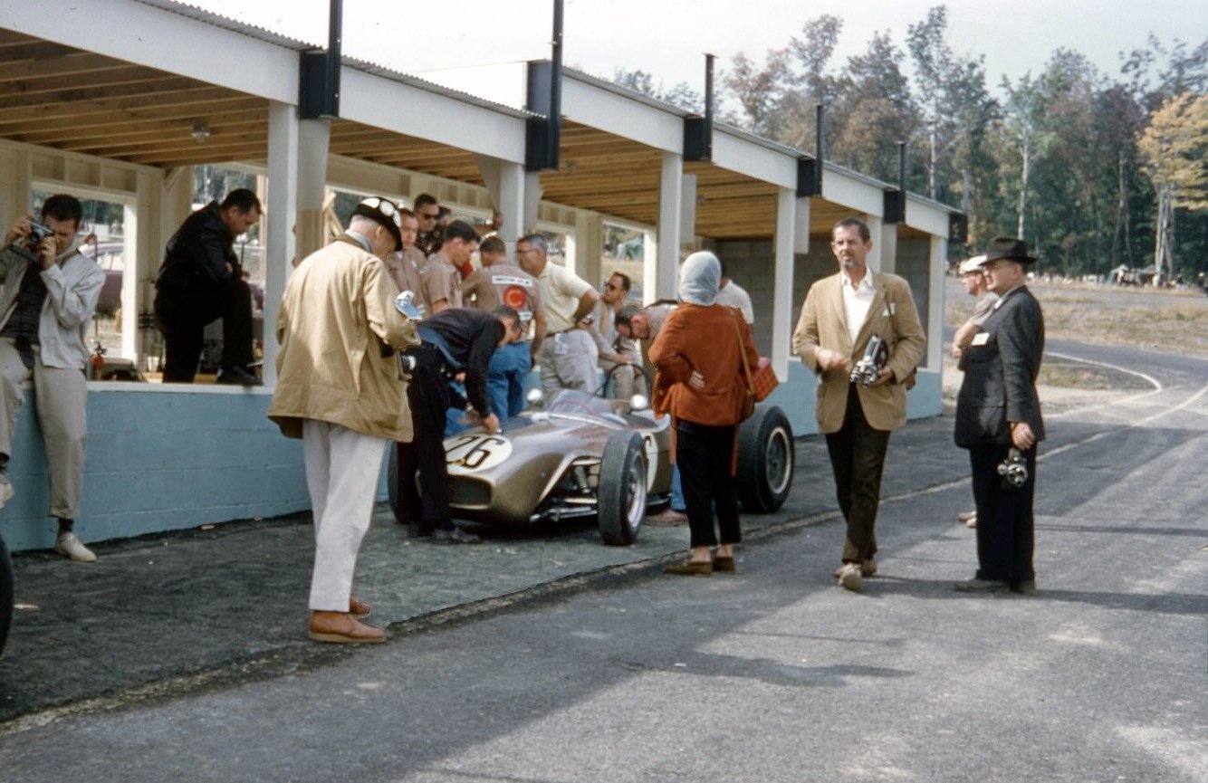  Sitting far back on pit row is the Lotus 18 that was driven by Americna Indy Car star, Lloyd Ruby.  Ruby would prove to be a superb road racer winning Sebring, the Daytona 24 twice and the ‘66 world sportscar championship.   