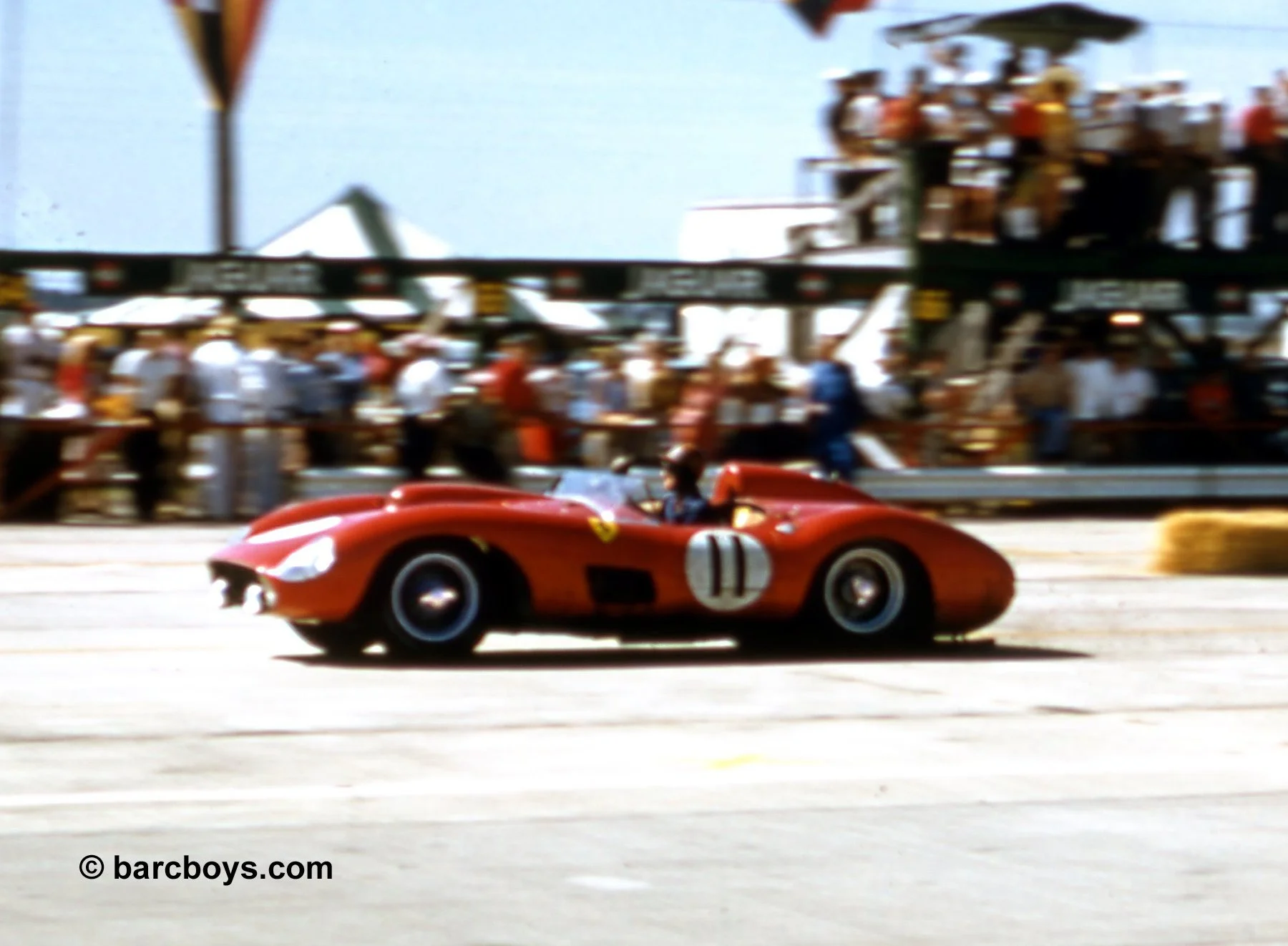  Peter Collins in #11 Ferrari he shared with Maurice Trintignant.  The Ferrari would finish 6th, 10 laps back. 
