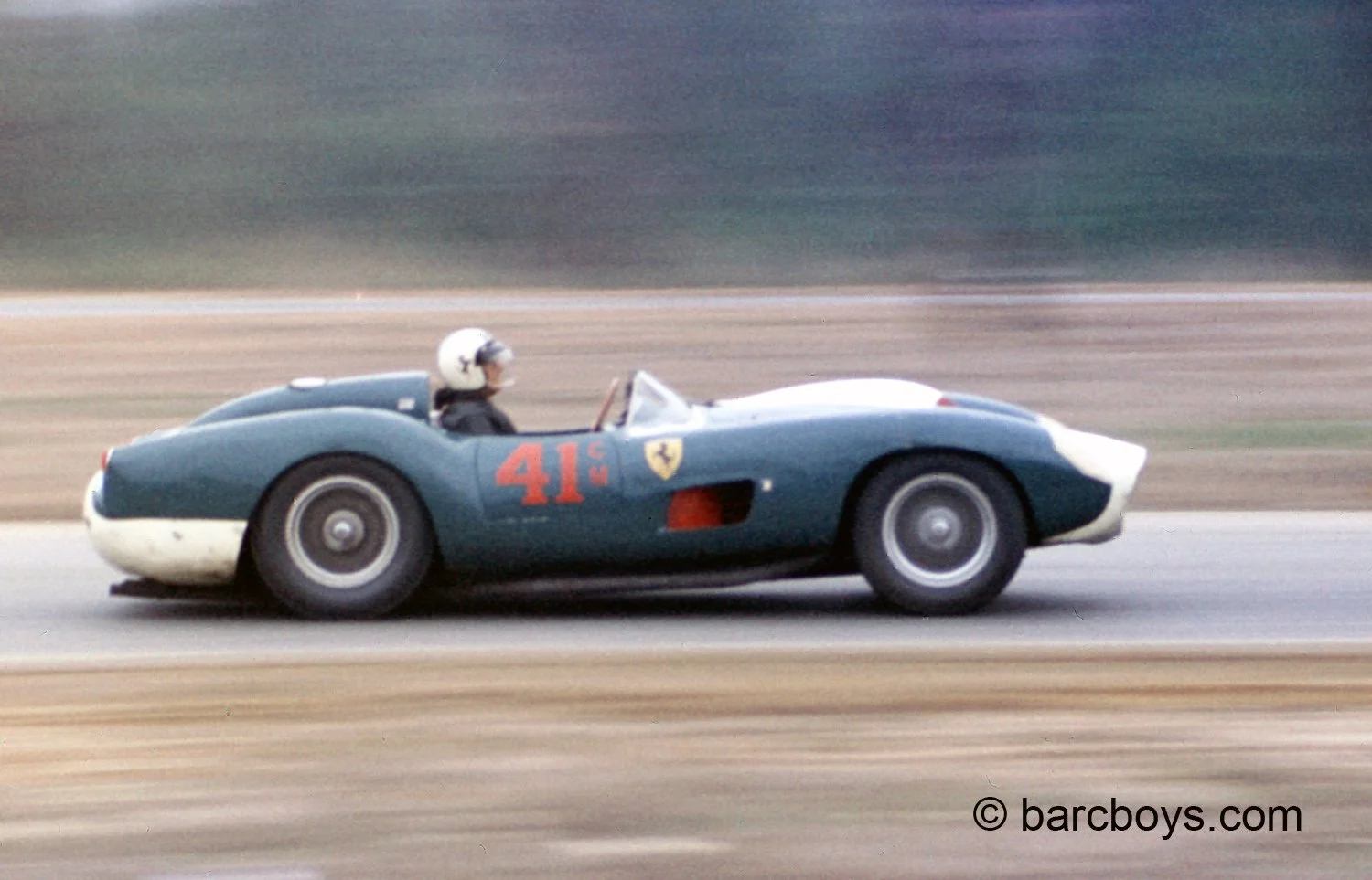  E.D. Martin in his big 3.8 liter Ferrari.  This was a gorgeous car that we saw raced several times.  On this day Martin could only salvage 8th in the beast, but it sure sounded wonderful. 