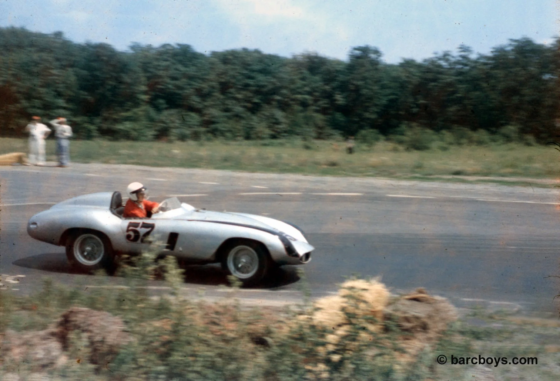  Don Peters in the Mondial.  Don was handicapped with only one arm but arranged a waiver from the SCCA.  He drove several cars over the years, almost exclusively at the Glen or tracks nearby. 