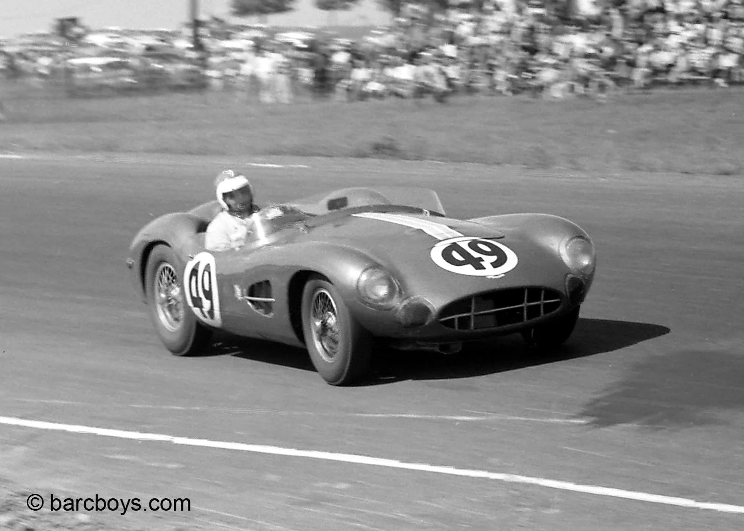  The big Aston-Martin of George Constantine was second in the sport car Grand Prix to Walt Hansgen’s Lister-Jag.  The two battled all year for the SCCA championship. 