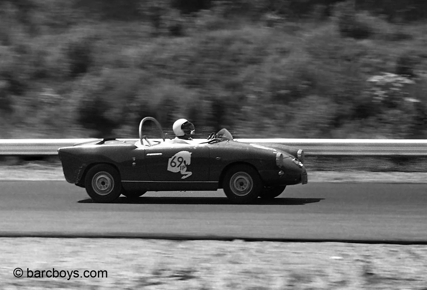  Stover Babcock in a rare Fiat Abarth roadster.  This spicy little car finished 3rd in I production and ahead of several Team Roosevelt cars. 