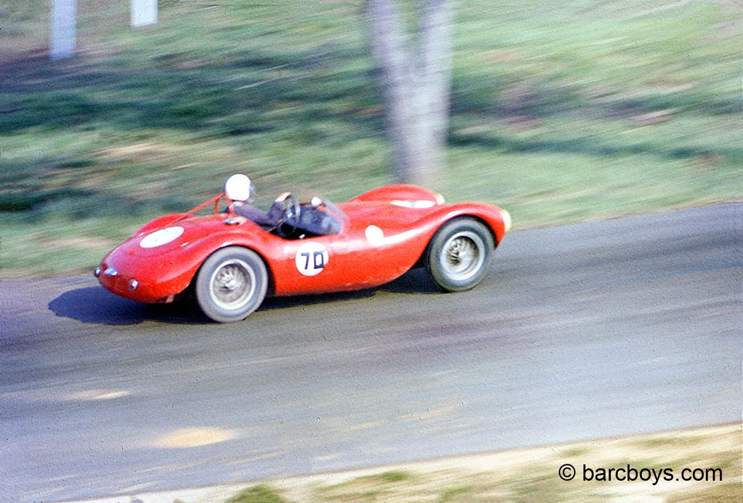  Gene Parsons drove this Maserati A6GCS 2 liter against the two 500TR’s in E Modified and split them finishing 13th.  Parsons drove this Maser and later Ferrari’s almost all 2 liter versions. 