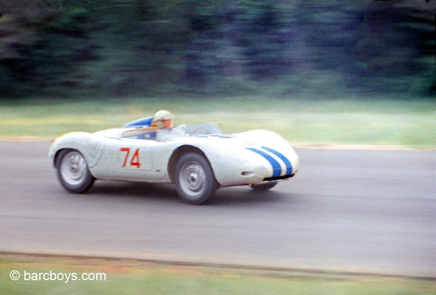  Don Sessler in his RSK Porsche.  Sessler was having one hell of a year.  Finishing 4th at Sebring, winning overall at the national race at Marlboro and he kept Hansgen honest and harried him here and later at Cumberland finishing close behind. 