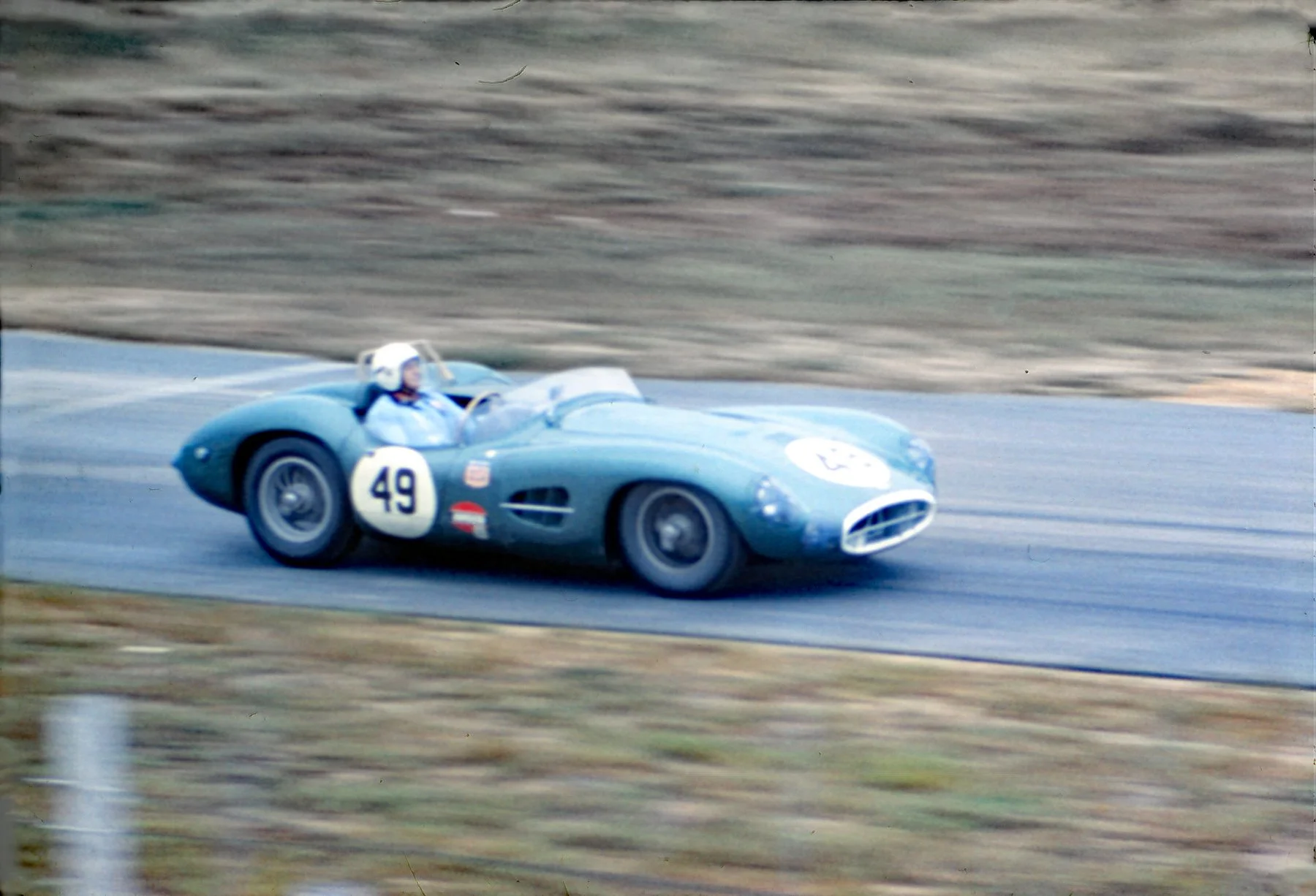 There was not much for Harlan to shoot so he got another shot of a very relaxed Constantine stroking the Aston Martin DBR2/1 to its second victory in two weeks. 