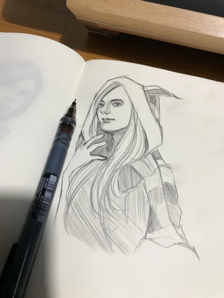 One of the doodle I did last week. Bunny Cape Lady