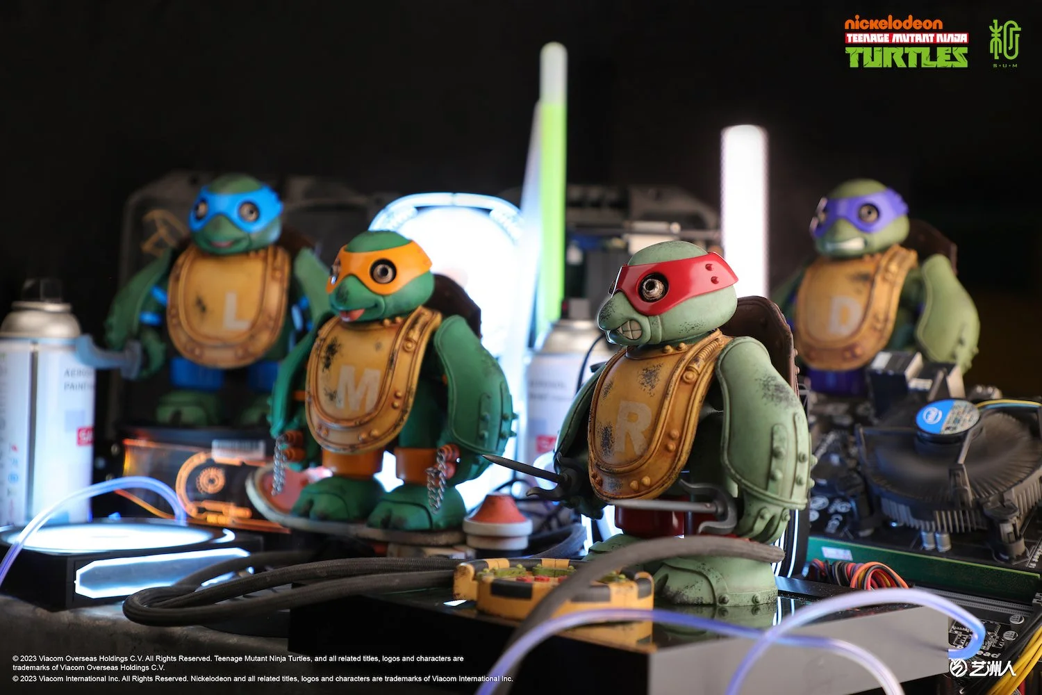 steampunk resin statue Ninja Turtles art collectibles by Michihiro