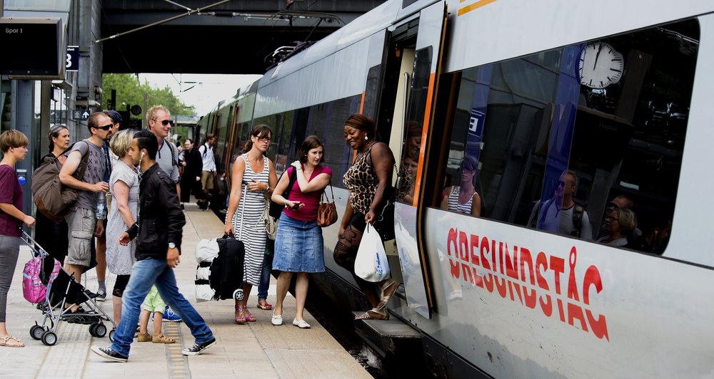 Commuting between Malmö and Copenhagen takes about 30 min by train.