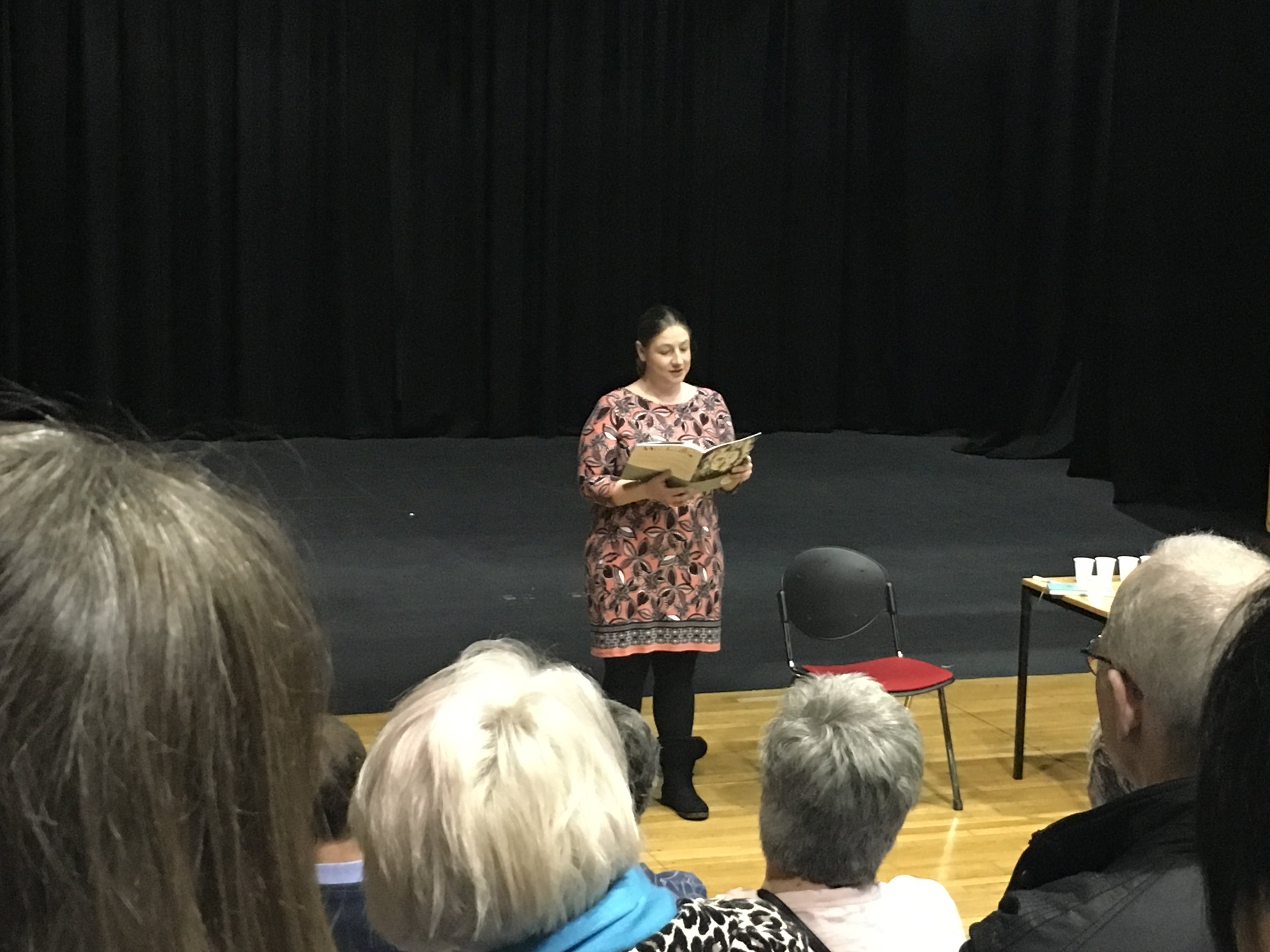 Next, we welcomed Chair of Nottingham Writers’ Studio , Sarah Hindmarsh, to read not one, not two but THREE pieces published in this issue!