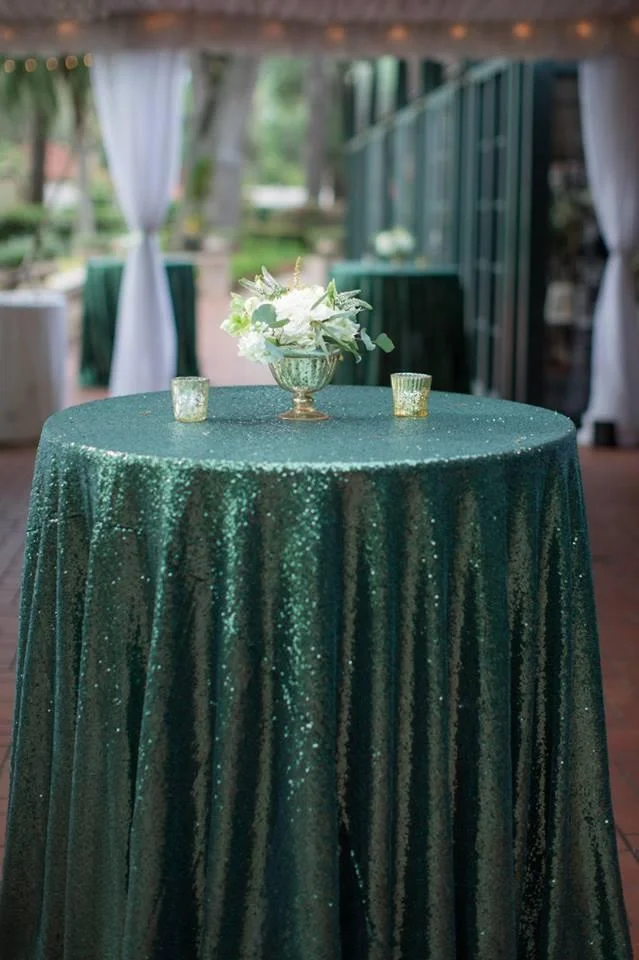 Sequin Table Cloth in Emerald Green