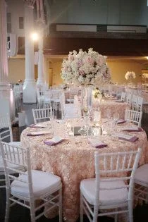 Rosette Petals Table Cloth in Peach