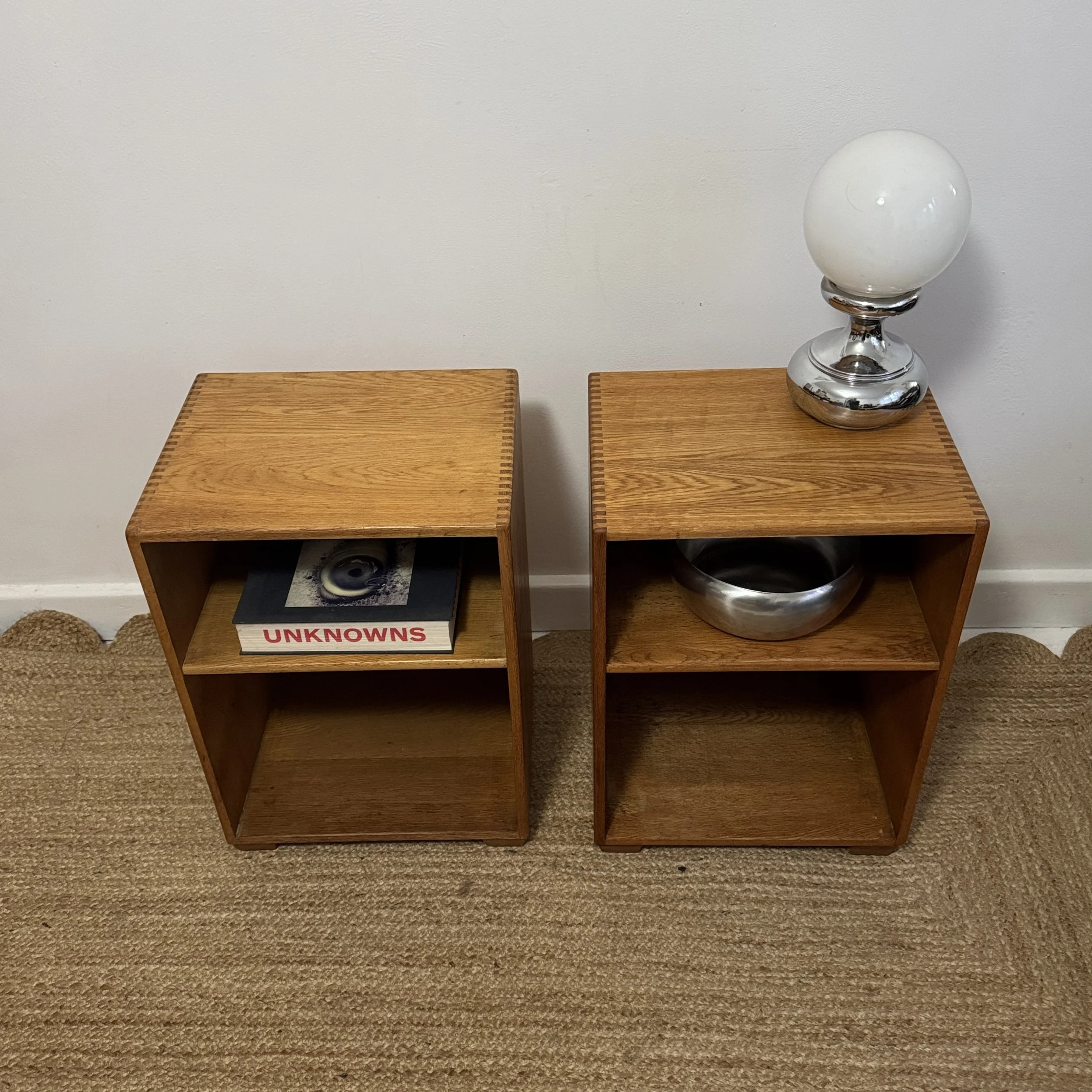 MOD Oak Side Tables / Nightstands 60s