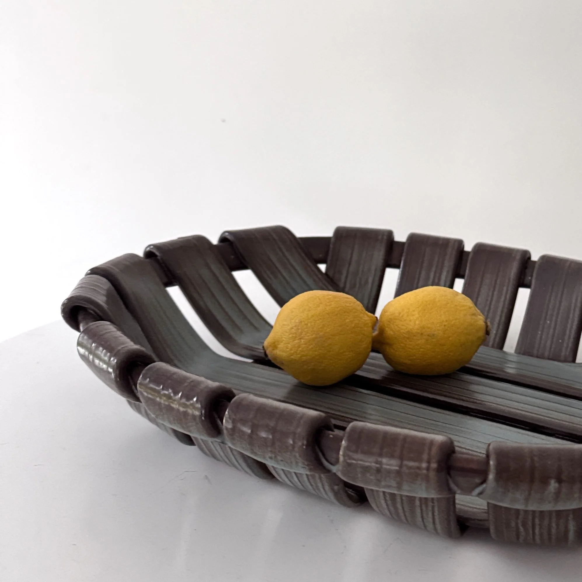 Vintage Tardinate Italian Ceramic Basket