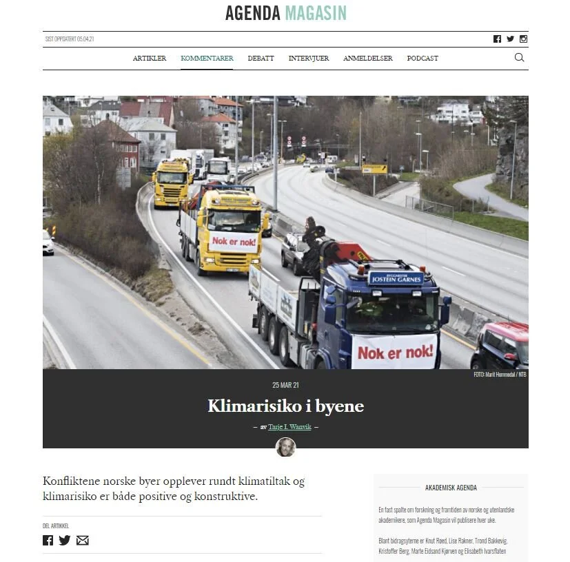 Kronikk: "Klimarisiko i byene"