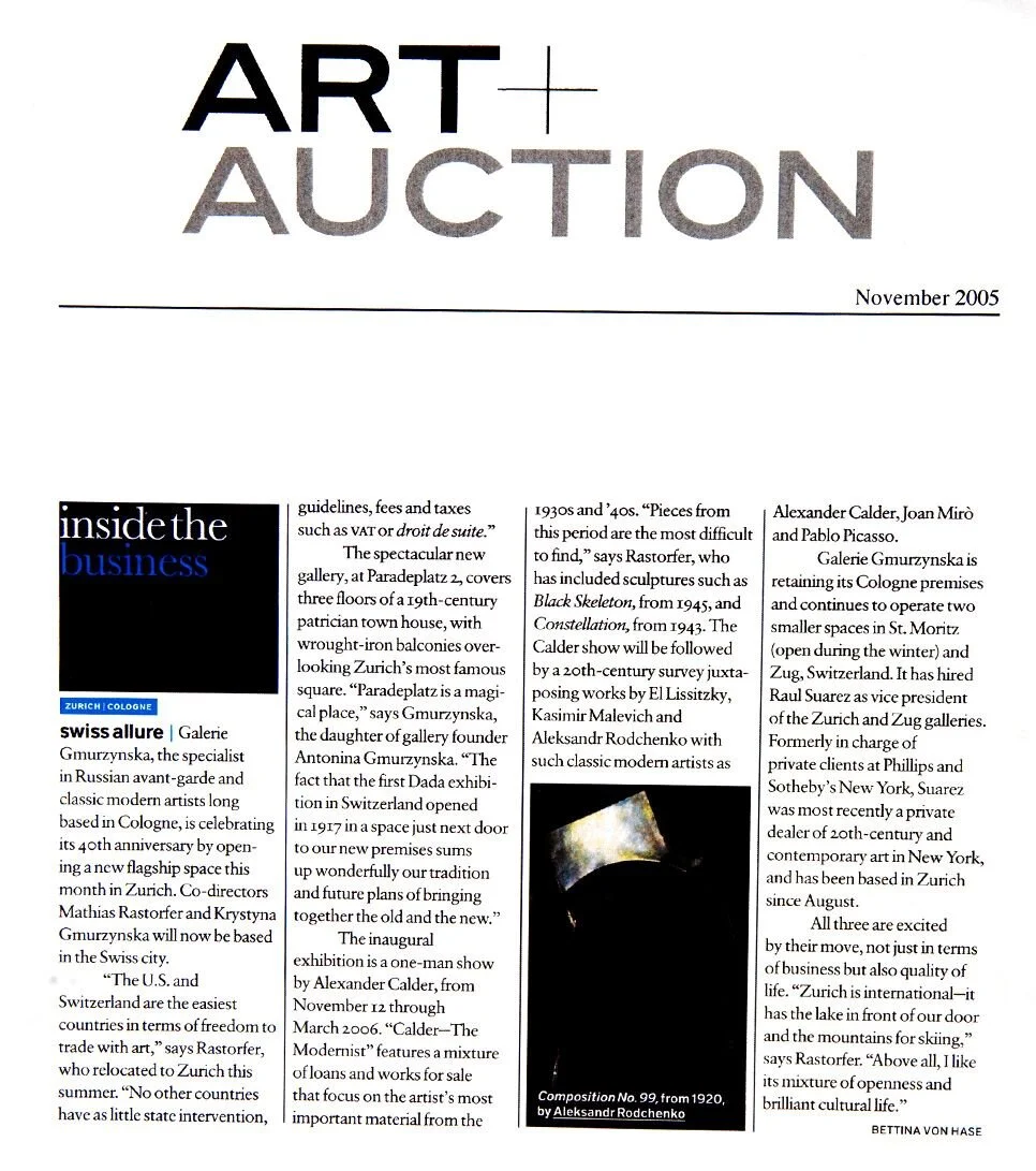 Swiss Allure, Art and Auction