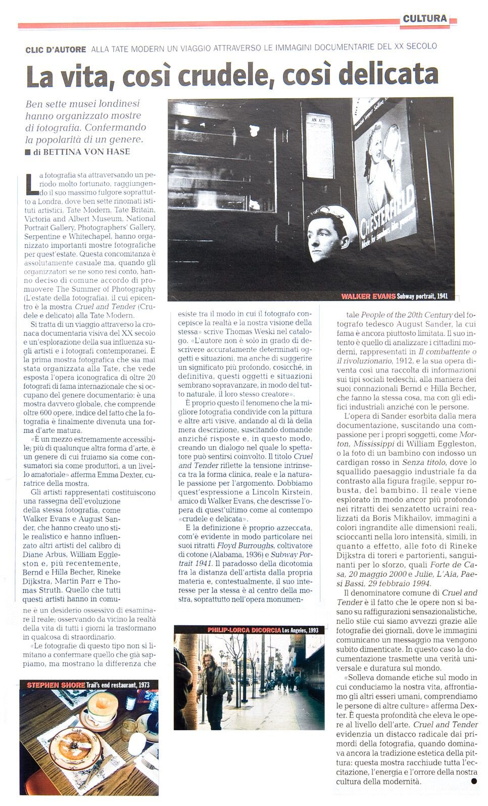  La vita, cosi crudele, cosi delicate, Panorama