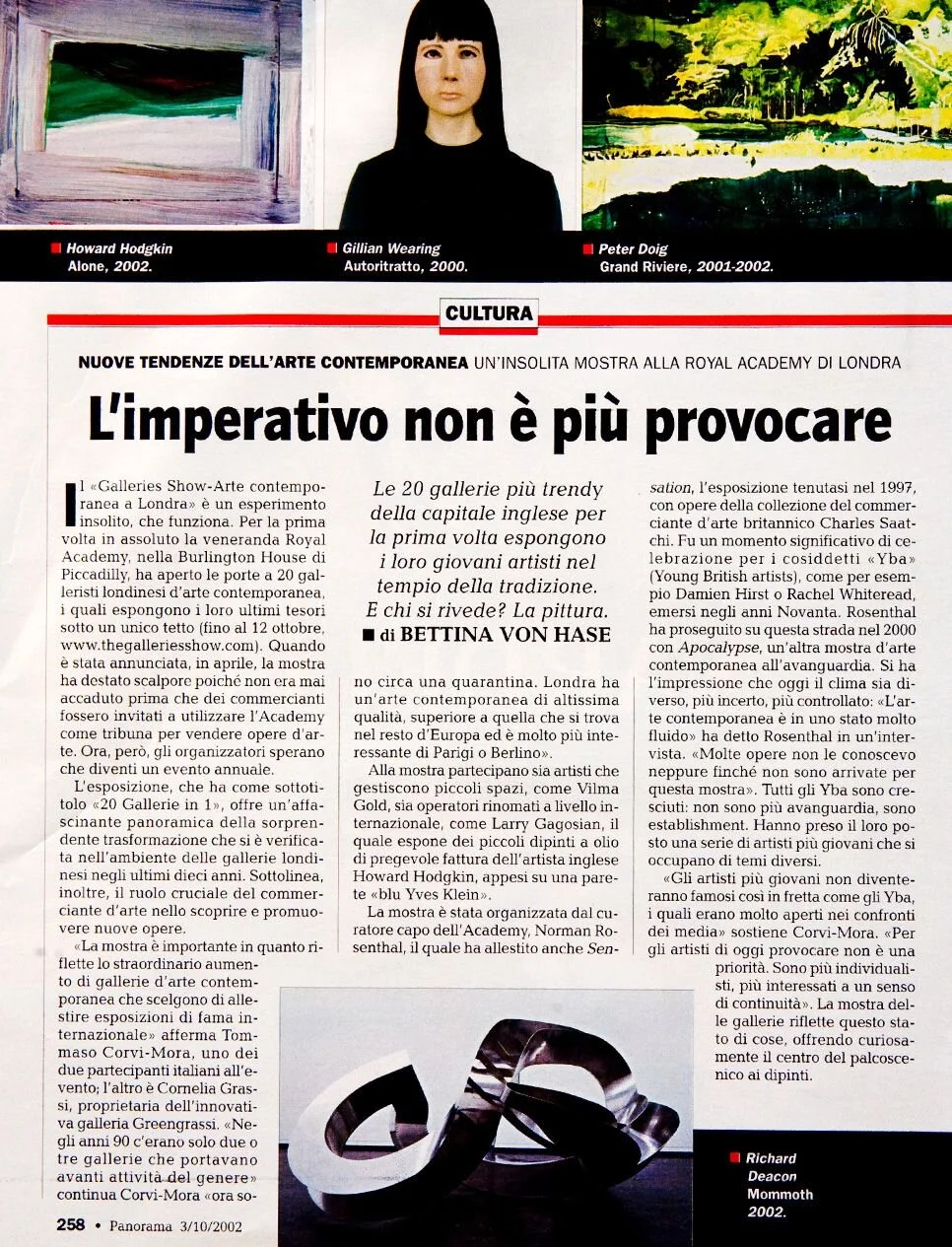 L'imperitavo non e più provocare, Panorama