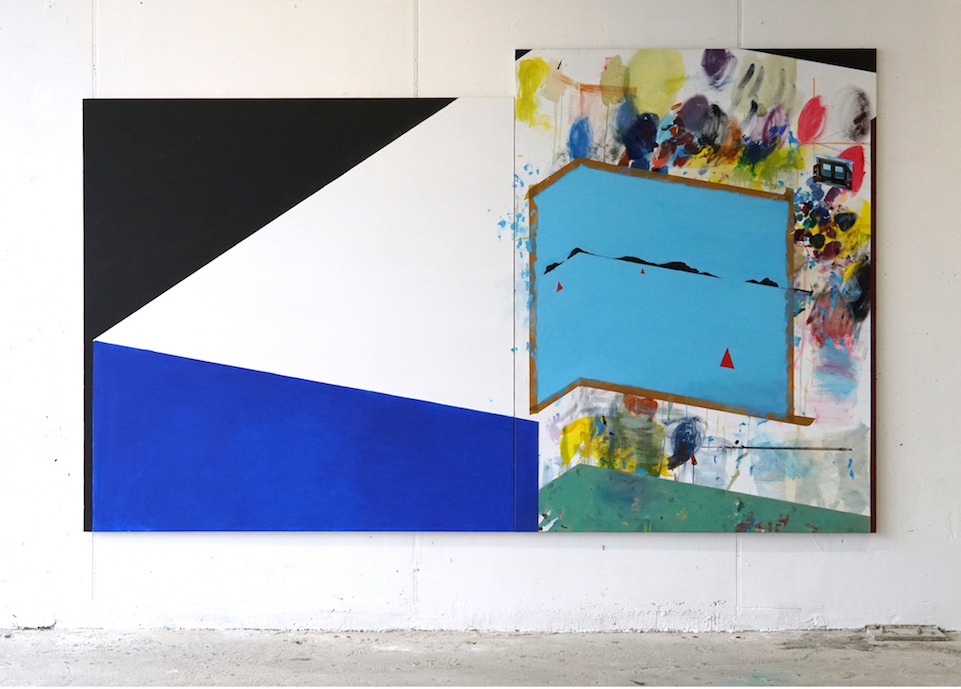 Study for a Studio by the Sea. Acrylic on linen, 330x200cm. 2018.