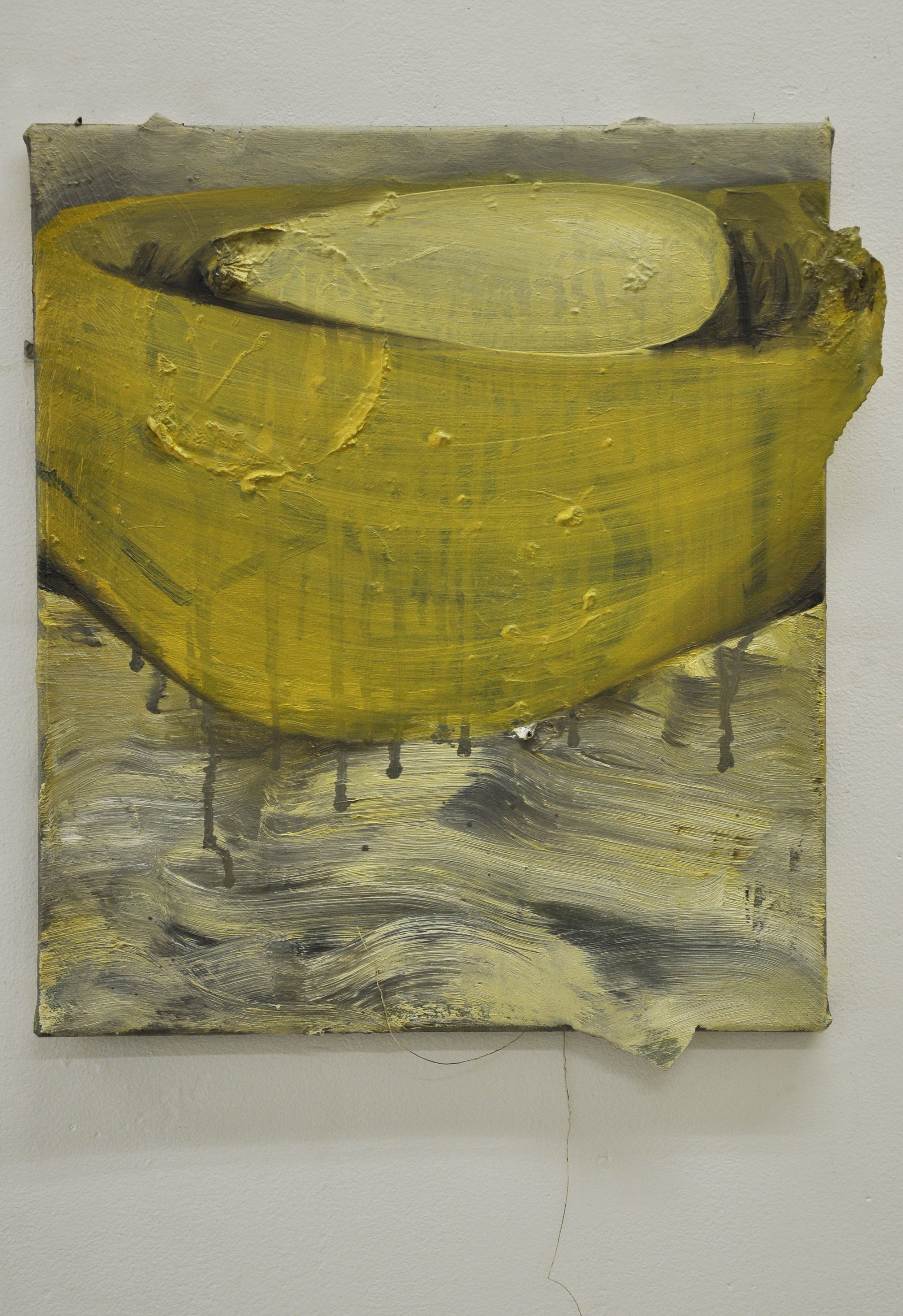 Waist, 2010, Oil and paper on canvas, 40 x 35 cm