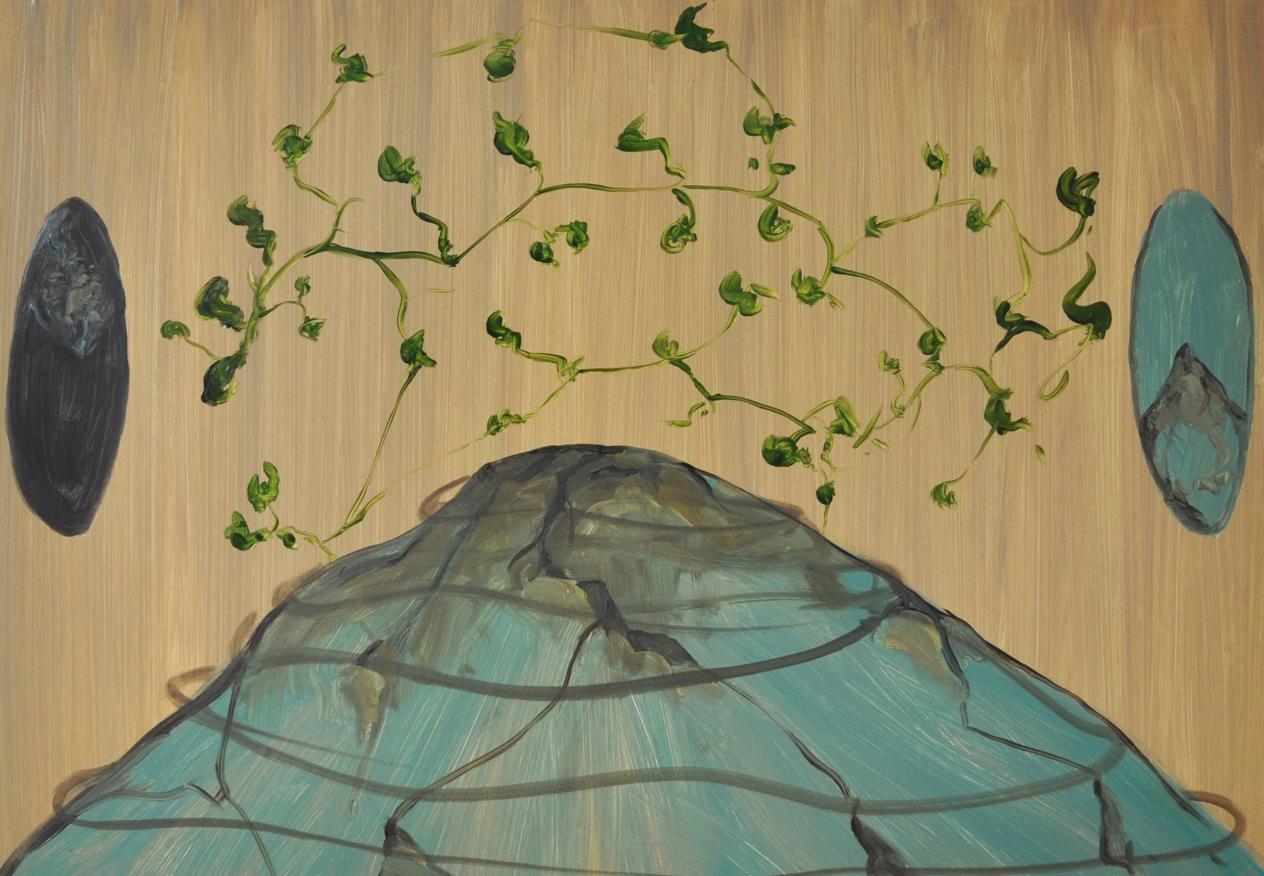 Surface to Surface, 2010, Oil on cotton, 50 x 70 cm