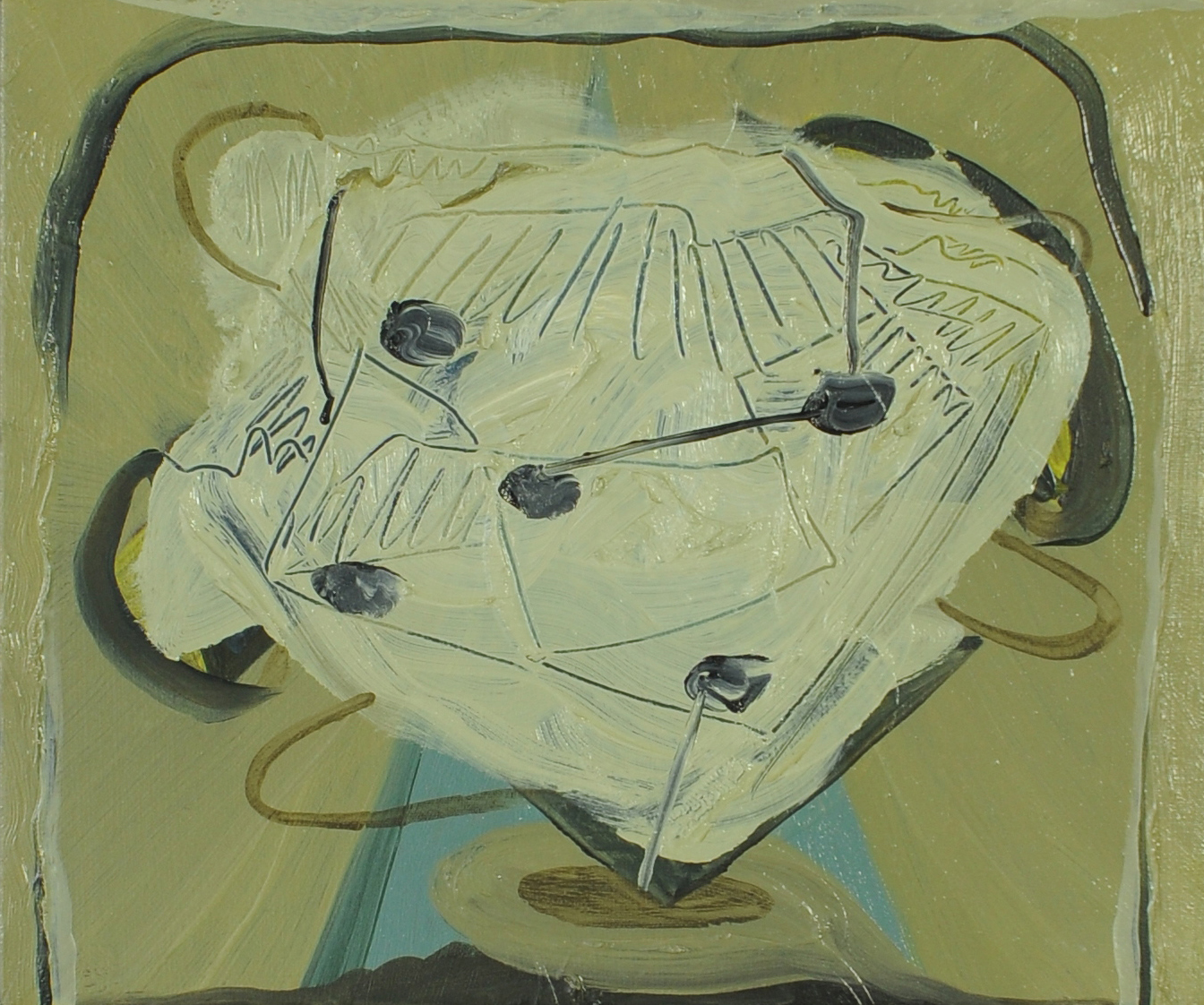 Dot, dot, dot, 2011, Oil on cotton, 25 x 30 cm