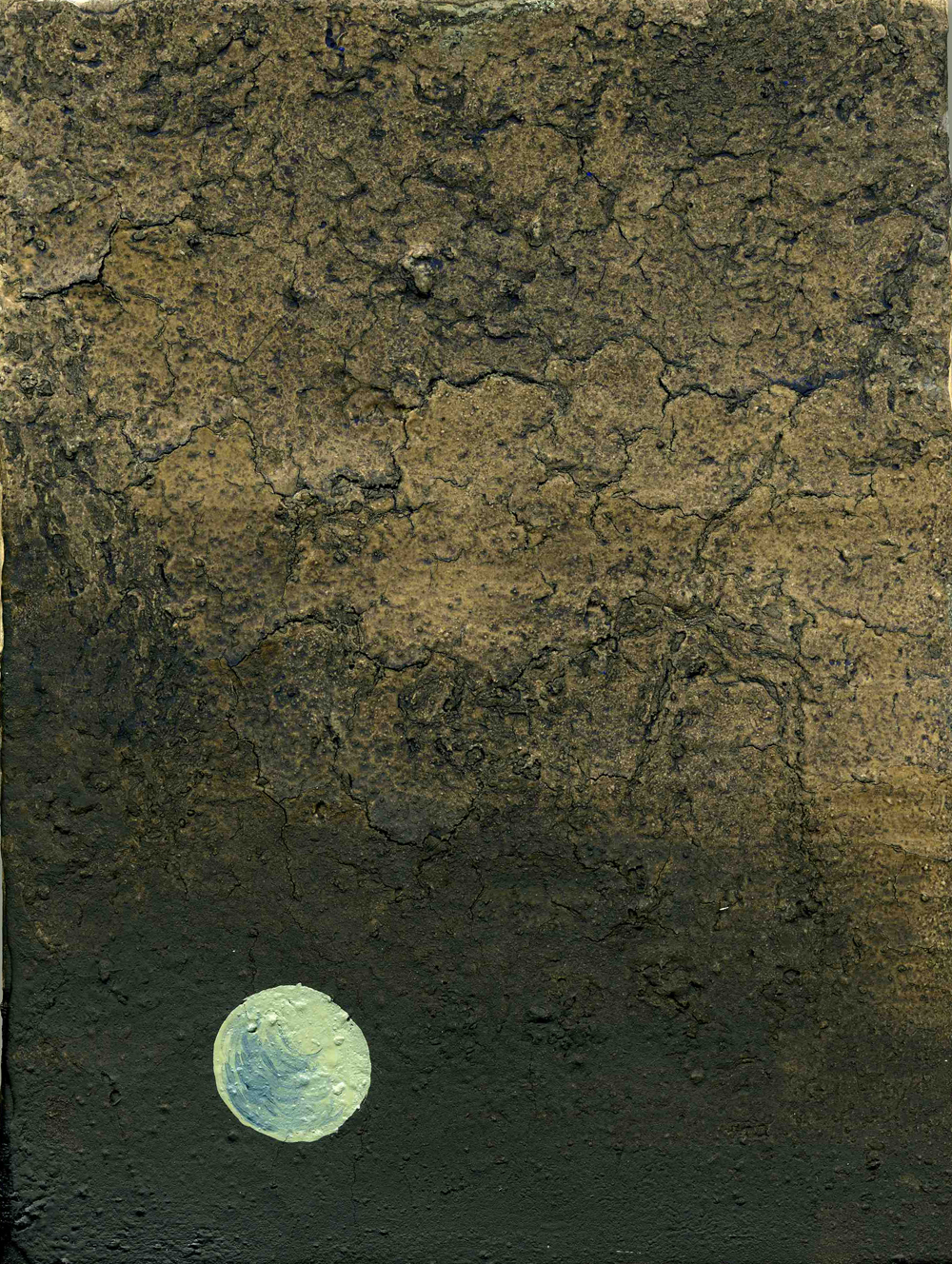 Moon, 2009, Oil on half oil ground, 24 x 18 cm 