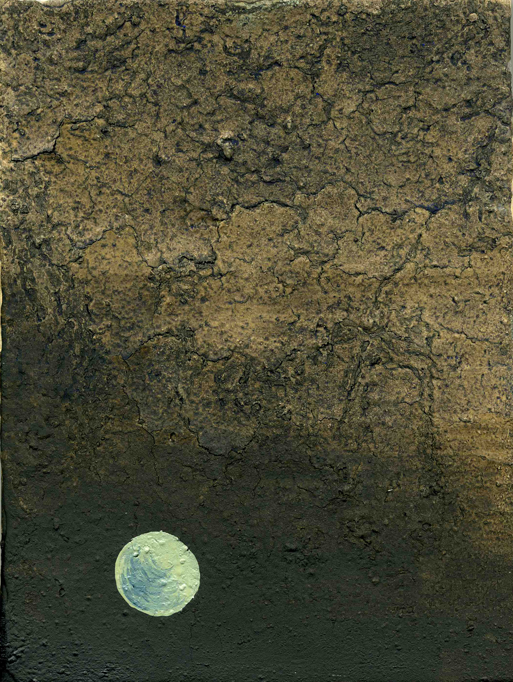 Moon, 2009, Oil on half oil ground, 24 x 18 cm