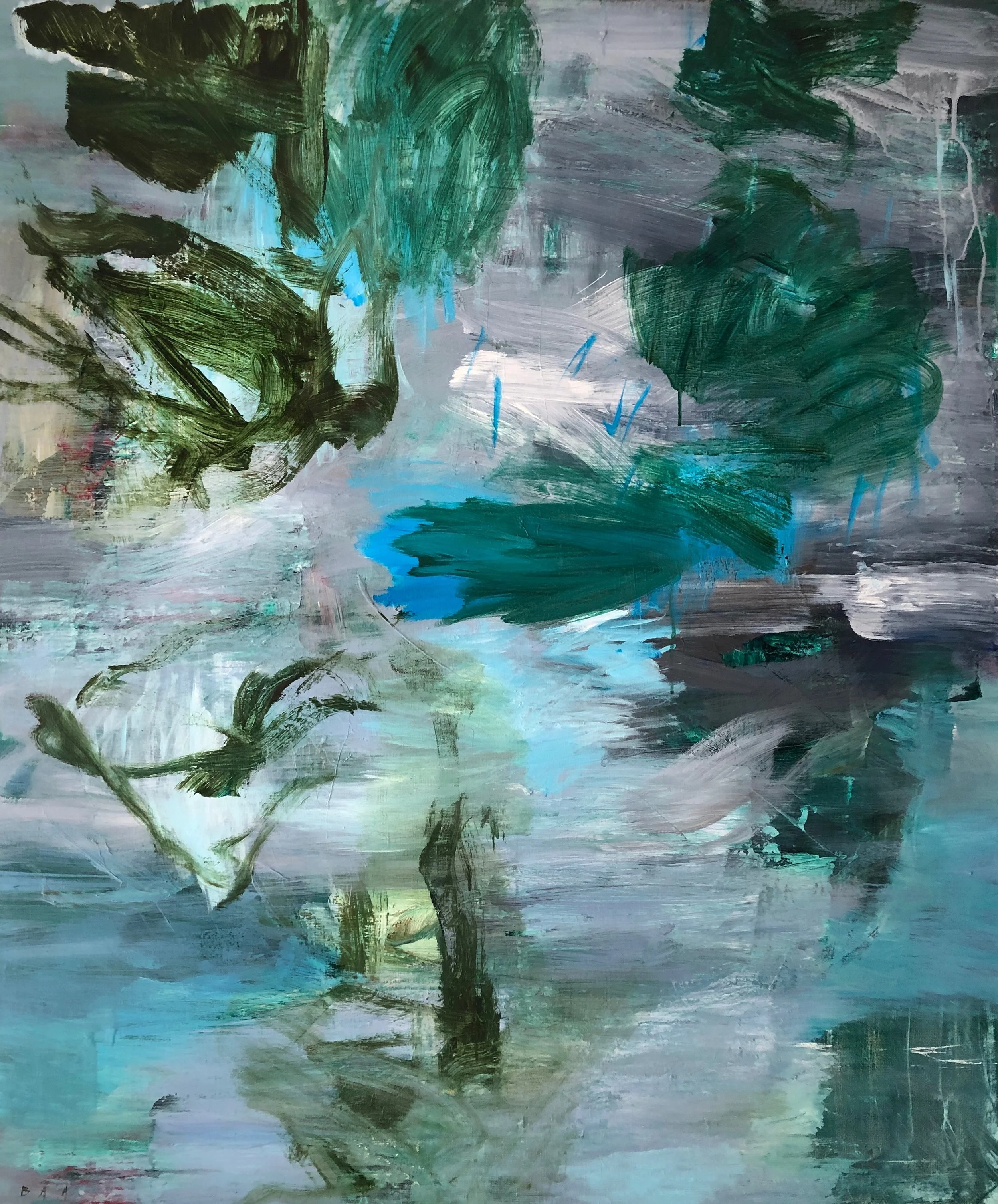 The blue in June II. acrylics on canvas, 120 x 100 cm, 2018