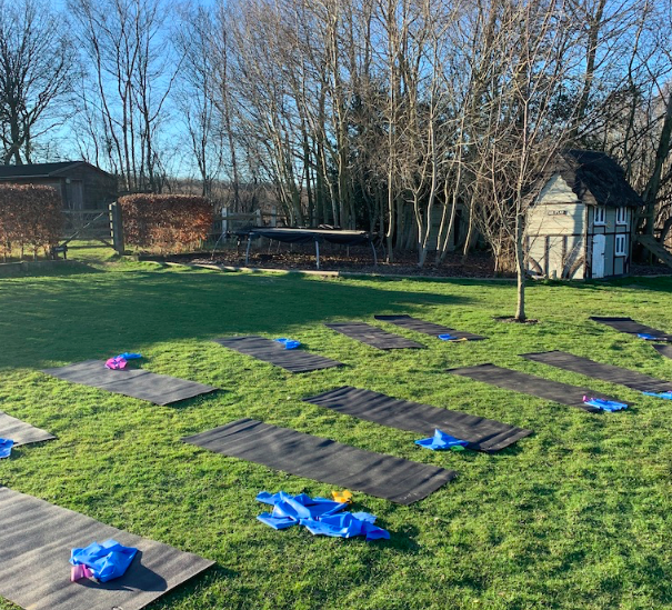 Outside work out in the grounds of the estate