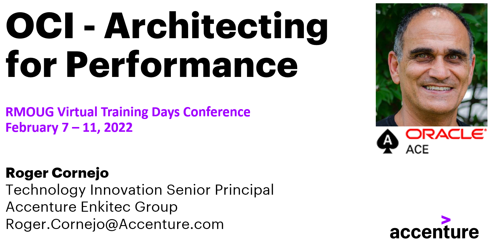 Upcoming Presentation Topics on Oracle Performance
