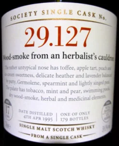 SMWS 29.127: Wood-smoke from an herbalist's cauldron