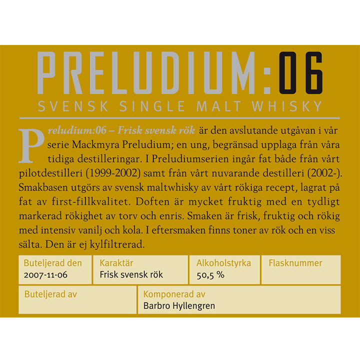 Nordic Whisky #107 - Mackmyra Preludium:06 - Frisk svensk rök
