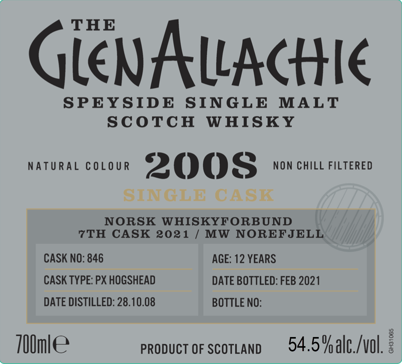 GlenAllachie 2008 12 YO Single Cask PX Hogshead