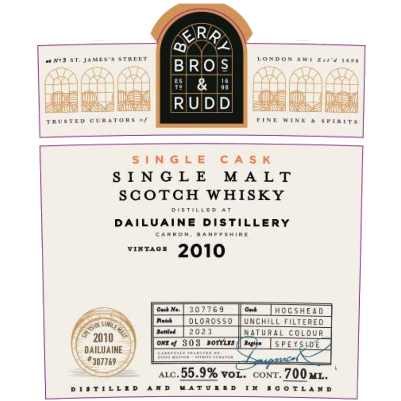 Dailuaine 2010 Cask #307769 (Berry Bros &amp; Rudd)