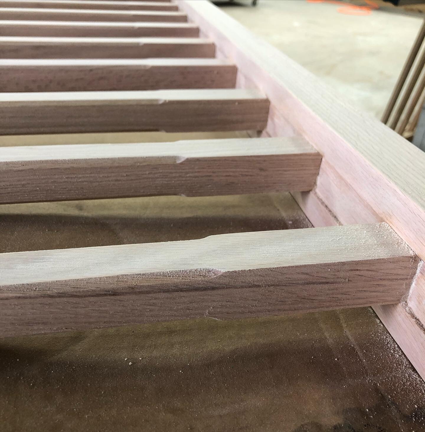 Our finish shop is sanding up these custom red oak railings that are designed to be removable. 
.
.
.
.

#meadorscabinetry #meadorscabinetryandmillwork 
#meadorsmillwork #meadorsinc #millwork #customwoodwork #custommillwork #cabinetry  #custominterio