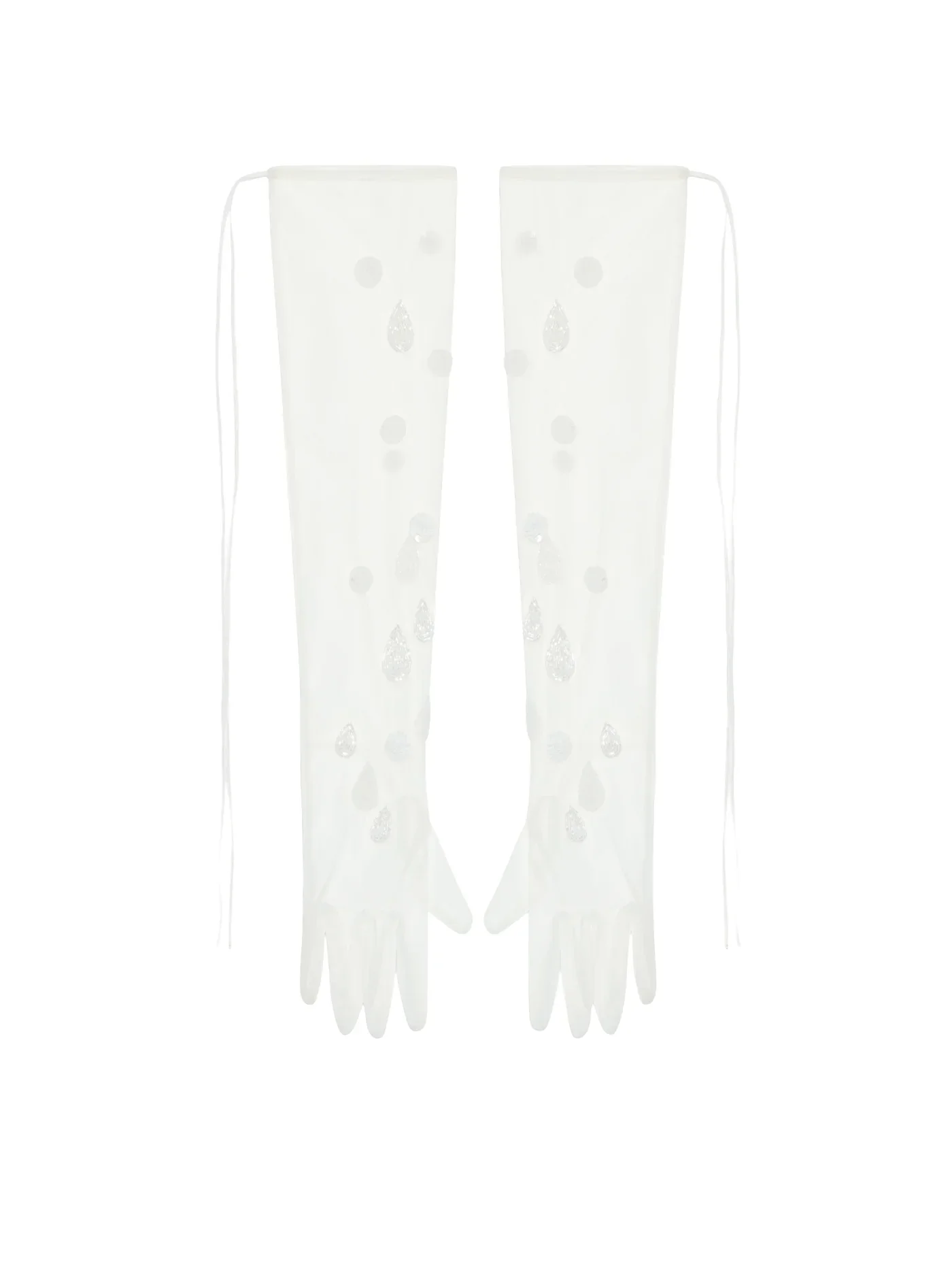BERNADETTE. Hand-embroidered Long Gloves
