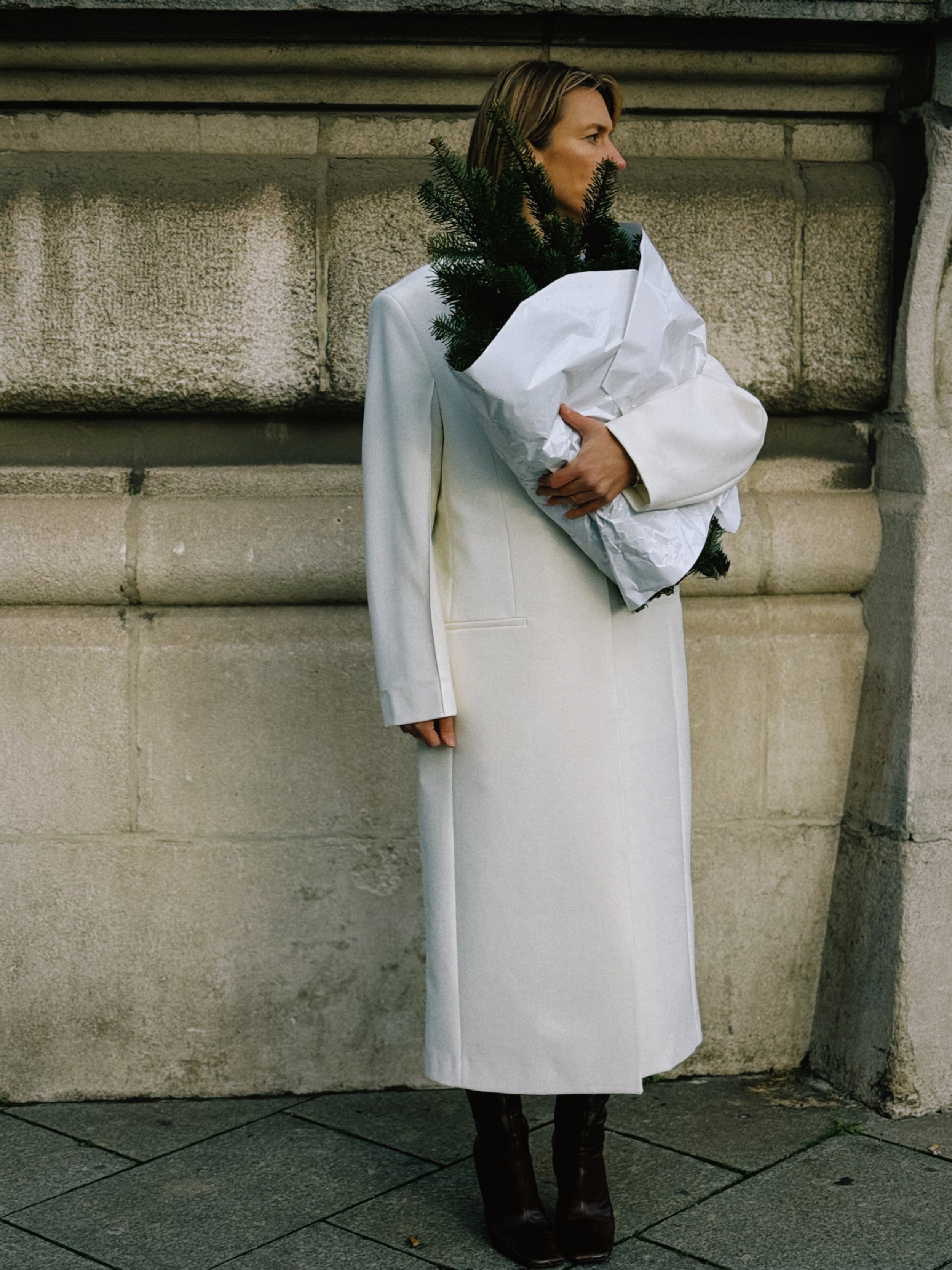 Róhe. Signature Opera Coat . Ivory