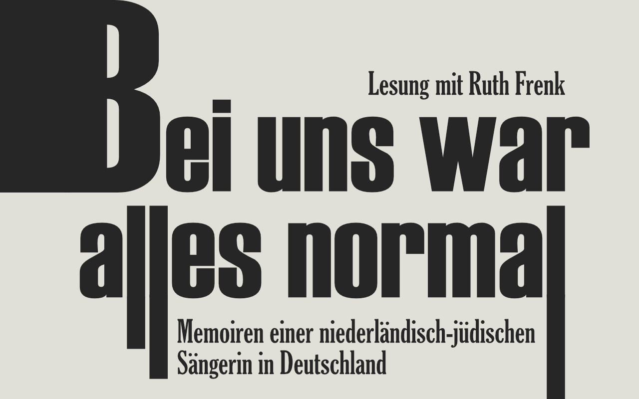 Lesung mit Ruth Frenk - bei uns war alles normal