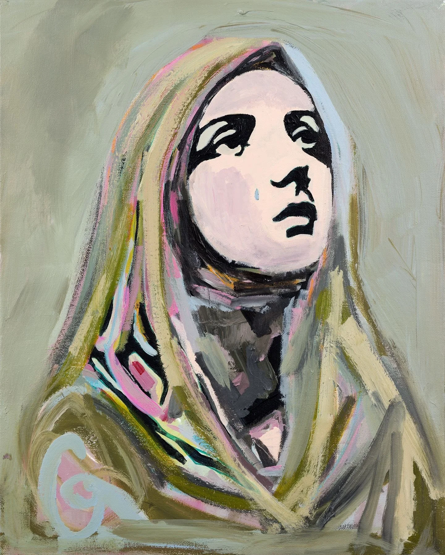 Mary Magdalene, in full color.
The one who stayed.

Original 16x20 available at 
Mary &amp; Bright. November 8.