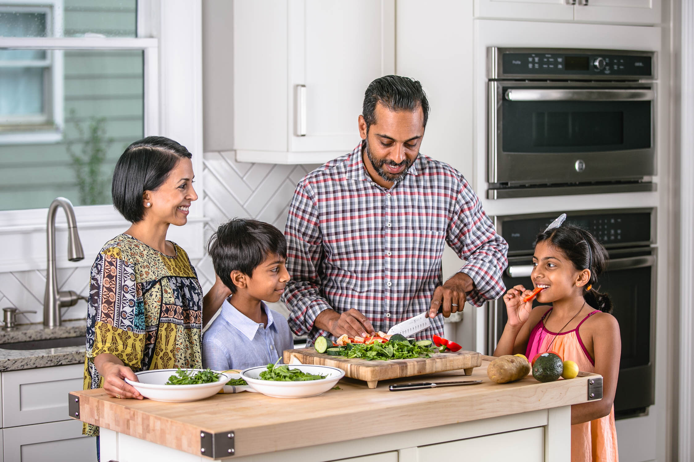 Indian-American-Family-in-Kitchen-Erik-Meadows
