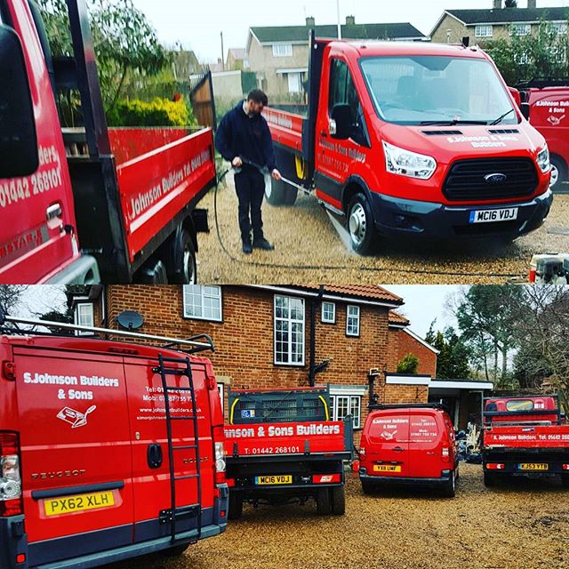 Vans all washed ready for the newyear ahead #vans #2017 #sjohnsonandsonsbuilders